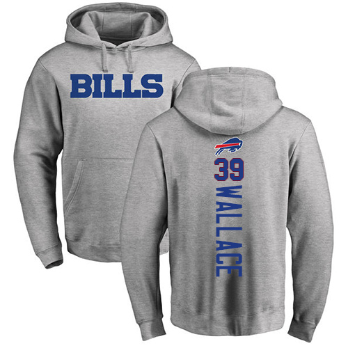 Men NFL Buffalo Bills #39 Levi Wallace Ash Backer Pullover Hoodie Sweatshirt->buffalo bills->NFL Jersey